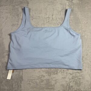 NWT PINK Victoria's Secret Cropped Tank Top Light Blue Size XXL Shelf Bra